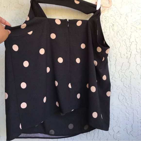 🦄 Ann Taylor Polka Dot Cross Back Top - Picture 6 of 8